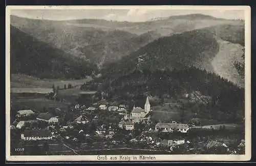 AK Frauenstein /Kärnten, Kraig aus der Vogelschau