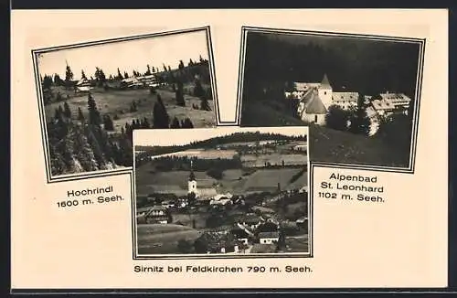 AK Albeck /Kärnten, Sirnitz, Ortsansicht, Alpenbad St. Leonhard, Hochrindl