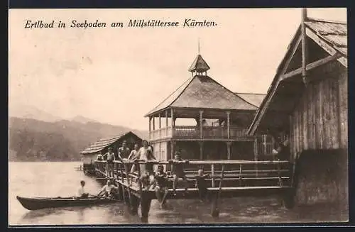 AK Seeboden am Millstättersee, Ertlbad mit Badegästen