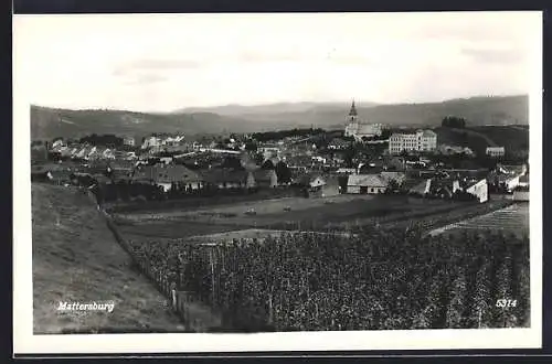 AK Mattersburg, Ortsansicht mit Kirche