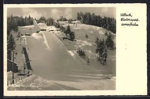 AK Villach, Wintersport-Kampfbahn im Schnee