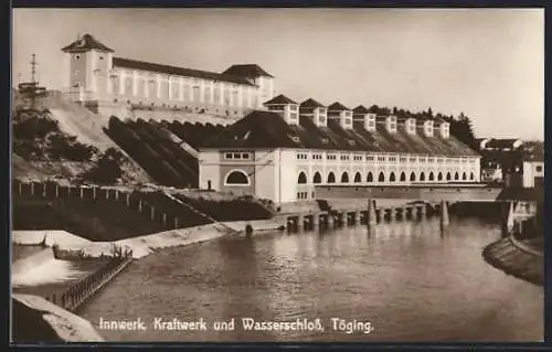 AK Töging / Inn, Kraftwerk und Wasserschloss