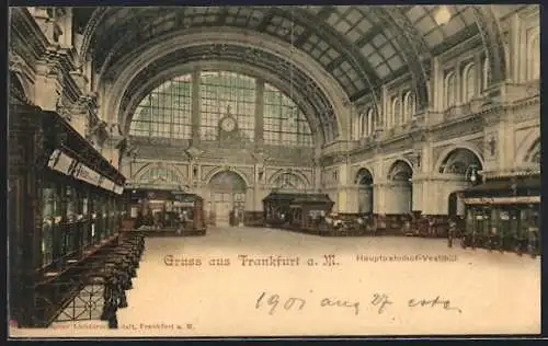 AK Frankfurt /Main, Vestibül im Hauptbahnhof