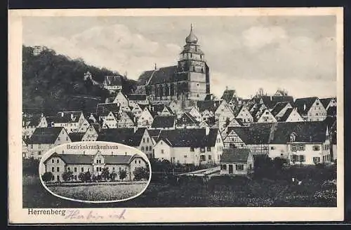 AK Herrenberg, Ortsansicht mit Bezirkskrankenhaus