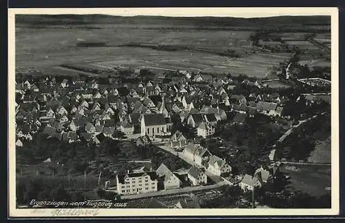 AK Ergenzingen, Ortsansicht vom Flugzeug aus