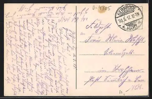 AK Gernrode / Harz, Gerostrasse mit Gasthof Brauner Hirsch