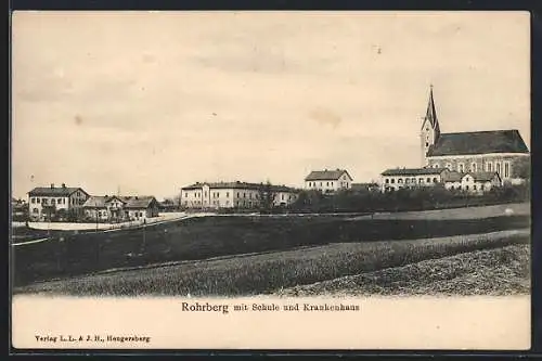 AK Rohrberg, Strassenpartie mit Schule und Krankenhaus