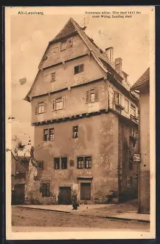 AK Leonberg / Württ., Restaurant zum Schwarzen Adler