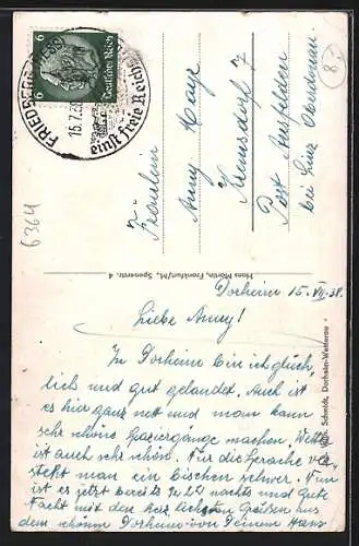 AK Dorheim /Wetterau, Rathaus, Kriegerdenkmal und Kirche