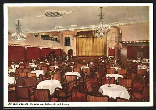 AK Bremen, Astoria-Vareté, Bes. Emil Fritz, Hauptraum, Teilansicht mit Bühne