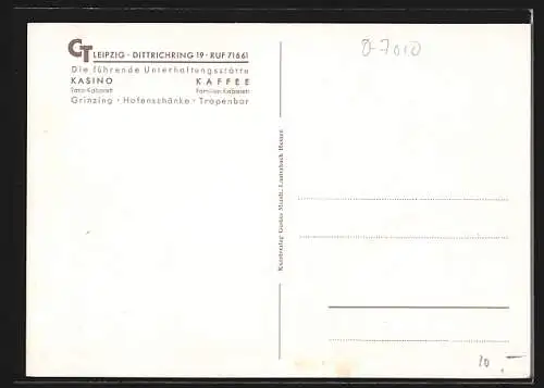 Künstler-AK Leipzig, Kasino mit Tanz-Kabarett, Dittrichring 19