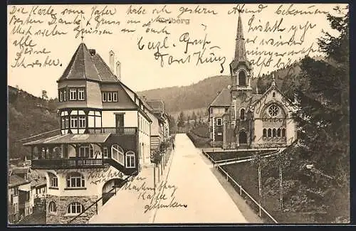 AK Triberg, Strasse zur Kirche