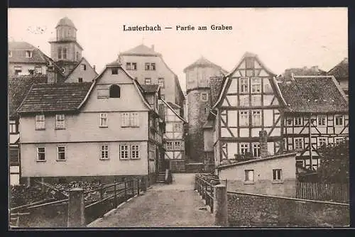 AK Lauterbach / Hessen, Partie am Graben