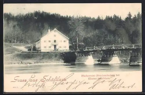 AK Schäftlarn, Gasthaus Fischerwirt bei Kloster Schäftlarn