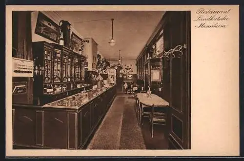 AK Mannheim, Restaurant Landkutsche, D 5 Nr. 3, Besitzer Ed. Schlipf