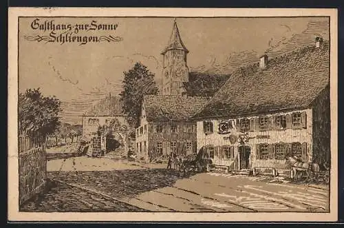 Künstler-AK Schliengen, Gasthaus zur Sonne