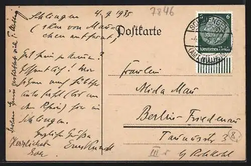 Künstler-AK Schliengen, Gasthaus zur Sonne