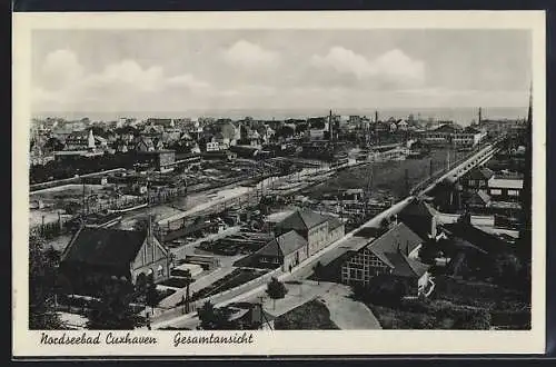AK Cuxhaven, Ortsansicht aus der Vogelschau