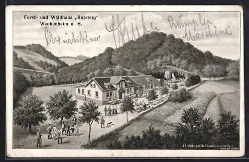 Künstler-AK Wachenheim a. H., Forst- und Waldhaus Rotsteig