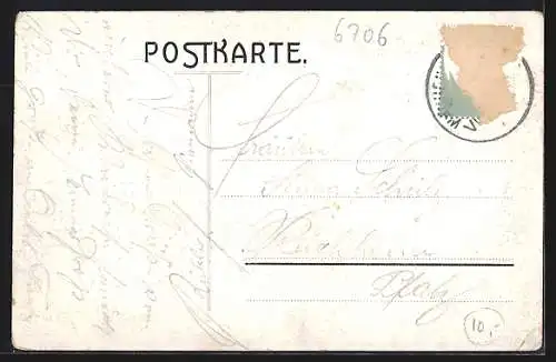 Künstler-AK Wachenheim a. H., Forst- und Waldhaus Rotsteig