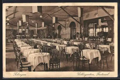 AK Solingen, Gasthaus Volksgarten von Paul Gerhardt, Festsaal