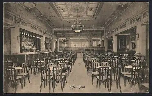 AK Braunschweig, Roter Saal im Kaffeehaus Victoria Luise