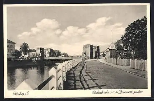 AK Oldenburg i. O., Cäcilienbrücke aus der Brunnenstrasse gesehen