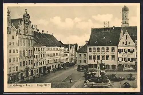 AK Landsberg a. Lech, Hauptplatz mit Gasthaus zum goldenen Stern