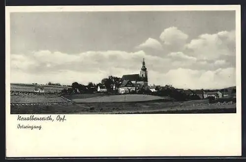 AK Neualbenreuth /Opf., Ortseingang mit Kirche
