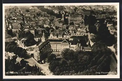 AK Oldenburg i. O., Schloss mit Strassenpartie, Fliegeraufnahme