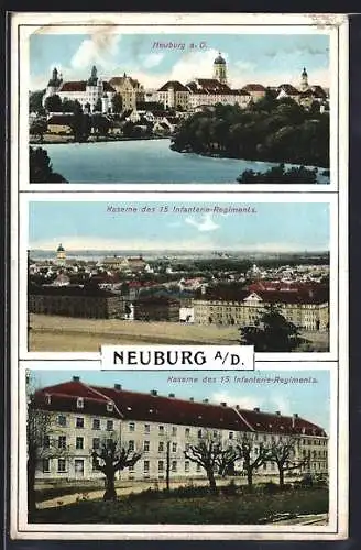 AK Neuburg a. Donau, Ortsansicht, Kaserne des 15. Infanterie-Regiments