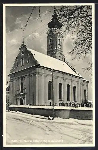 AK Otterswang b. Aulendorf, Katholische Pfarrkirche im Schnee
