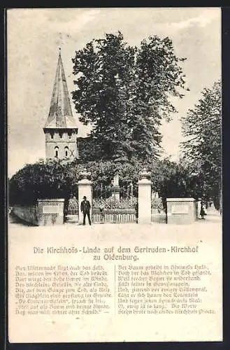 AK Oldenburg / O., Kirchhofs-Linde auf dem Getruden-Kirchhof