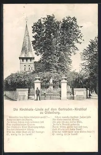 AK Oldenburg / O., Kirchhofs-Linde auf dem Getruden-Kirchhof