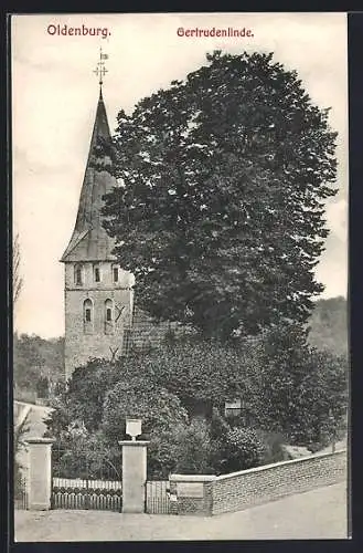 AK Oldenburg / O., Gertrudenlinde & Kirche