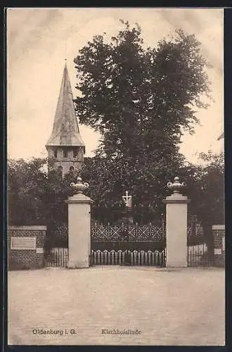 AK Oldenburg / O., Gertrudenkapelle und Kirchhofslinde