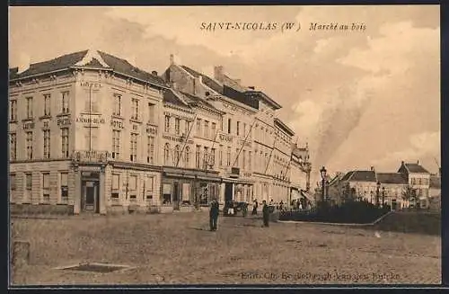AK Saint-Nicolas /W., Marché au bois