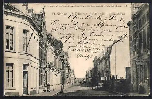 AK St. Nicolas, Rue Mercator, Strassenpartie