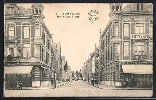 AK Saint-Nicolas, Rue Prince Albert, Strassenpartie
