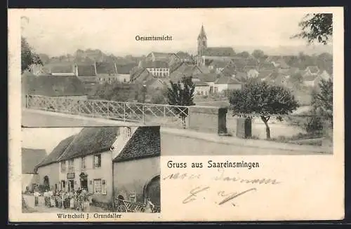 AK Saareinsmingen, Wirtschaft J. Grundaller, Totalansicht