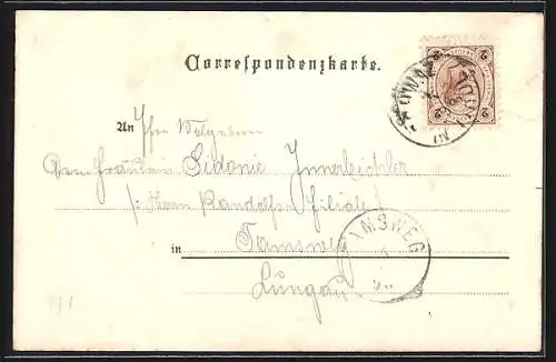 Lithographie Schwaz, St. Georgenberg, Totalansicht