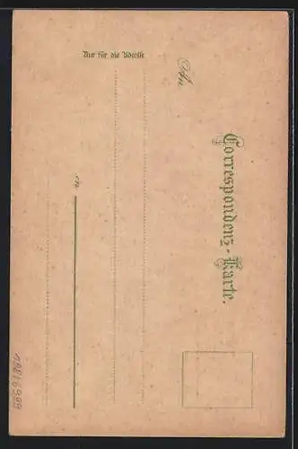 Lithographie Payerbach, Ortsansicht mit der Raxalpe, Kirche