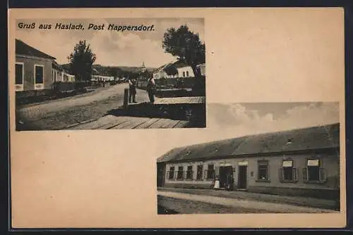 AK Haslach, Gasthaus und Strassenpartie