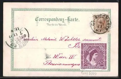 Lithographie Gross-Siegharts, Totalansicht, Schloss & Kirche, Bahnhof