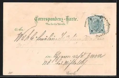 Lithographie Kernhof, Restaurant Schreiner, Gasthaus, Ortsansicht