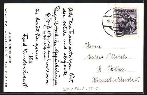 AK Reklame für Auto Ford mit Gepäckträger