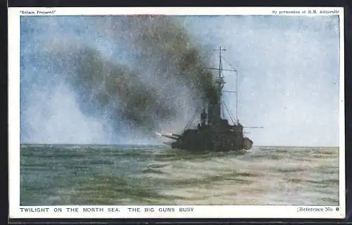 AK Kriegsschiff, Twilight on the north Sea, The Big Guns busy