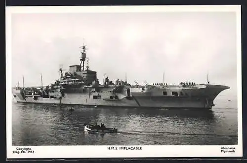 AK Flugzeugträger HMS Implacable, Kriegsschiff