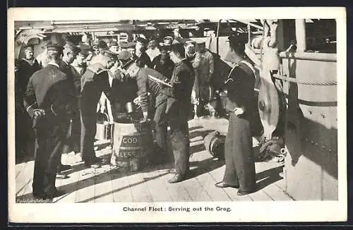 AK Channel Fleet, Matrosen an Deck eines Kriegsschiffes, Serving out the Grog