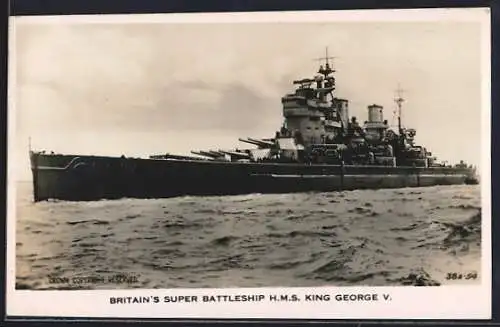 AK Britain`s Super Battleship HMS King George V., Kriegsschiff